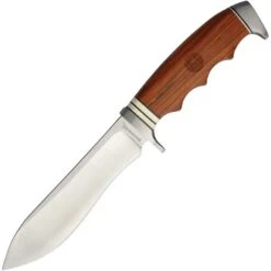 Browning 0157 Fixed Blade Knife With Finger Grooved Red Sandalwood Handle