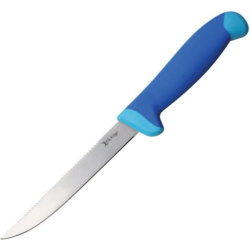 Elk Ridge 20005M 20005M Fixed Blade Knife With Blue Rubberized Nylon Handle 3 Elk Ridge 20005M 20005M Fixed Blade Knife With Blue Rubberized Nylon Handle