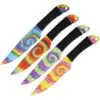 Wild Boar 1023 Tie Dye Throwing Stainless Finish Knife With Black Cord Wrapped Handle -TOPS Knives Shop 220707 220711
