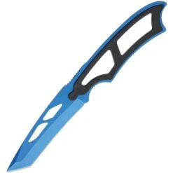China Made 211430BL Blue Blade Neck Knife With Black ABS Handle