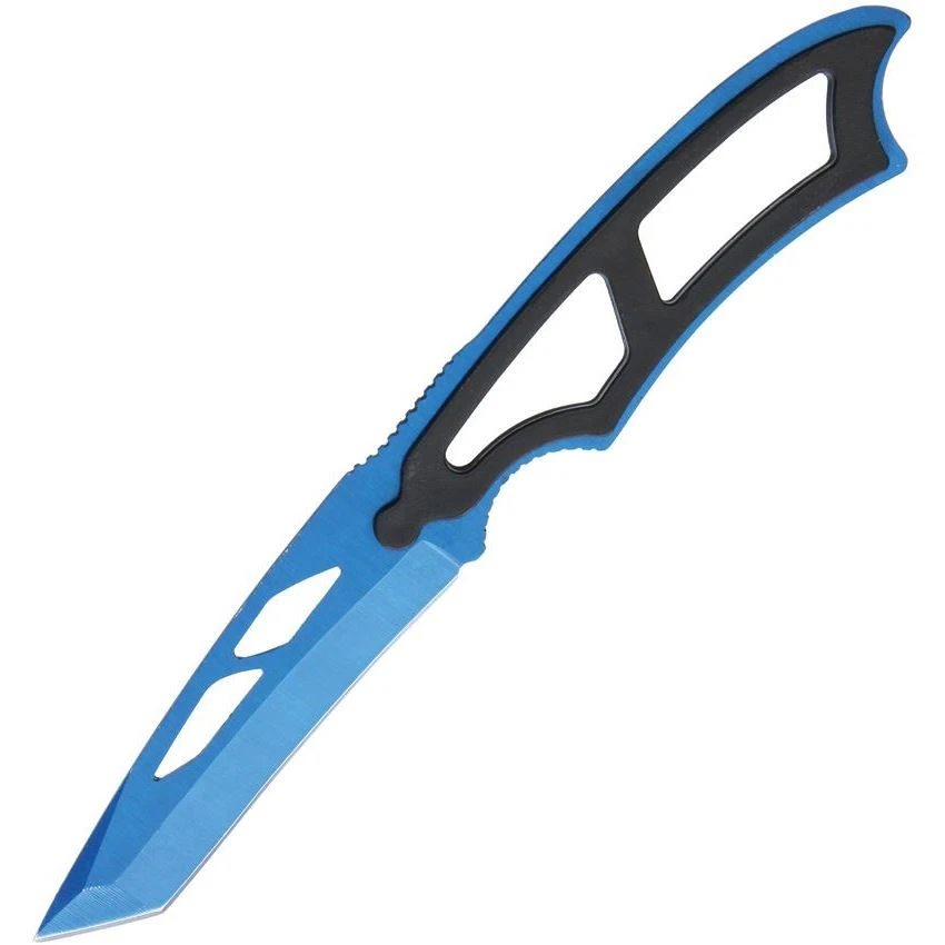 China Made 211430BL Blue Blade Neck Knife With Black ABS Handle 3 China Made 211430BL Blue Blade Neck Knife With Black ABS Handle